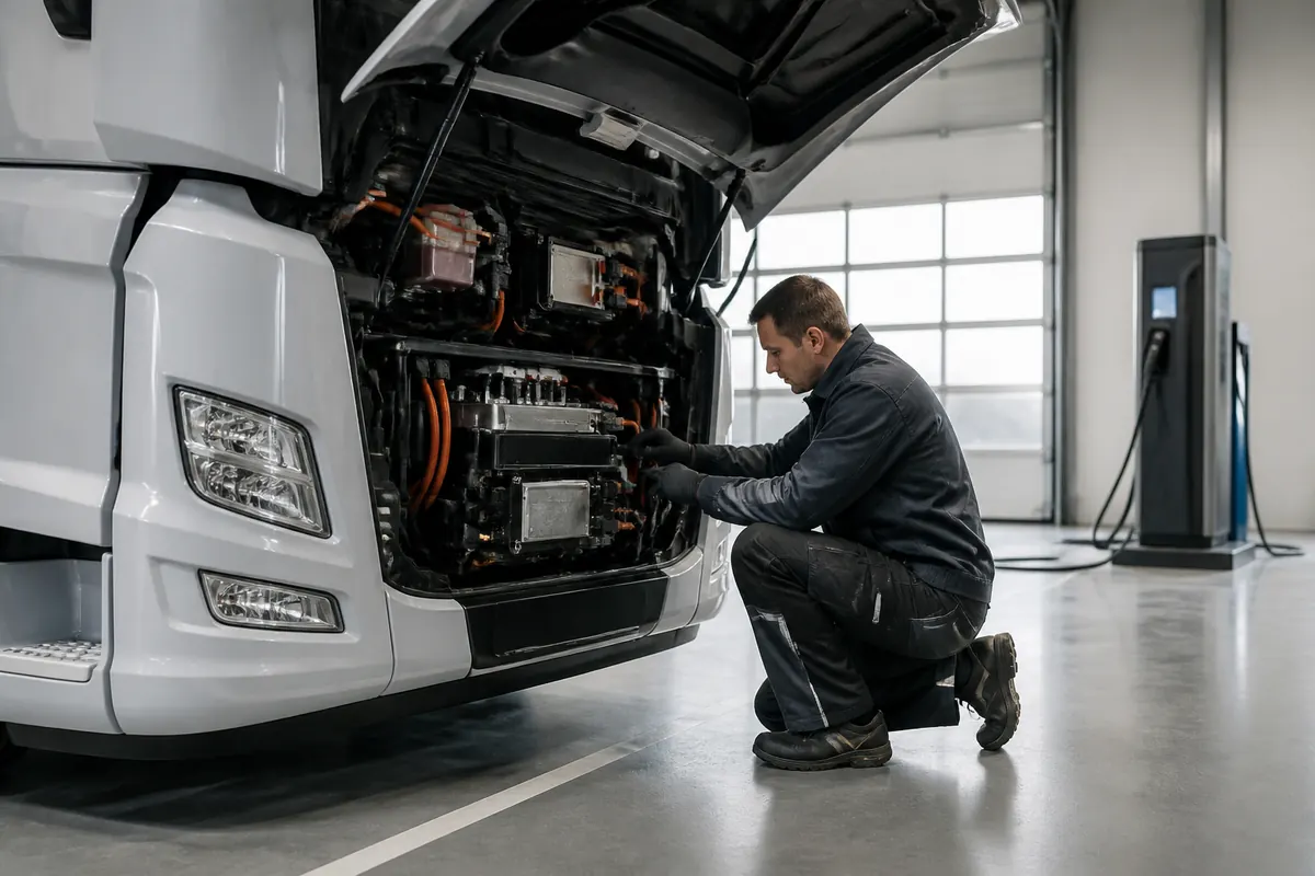 Illustration till nyheten: Daimler Truck kallar tillbaka första generationens eldrivna lastbilar