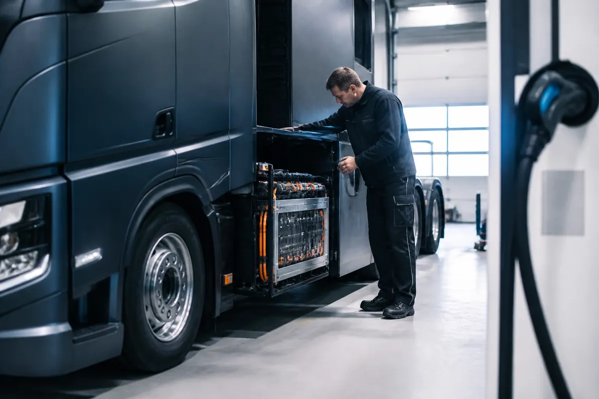 Illustration till nyheten: Daimler Truck kallar tillbaka första generationens eldrivna lastbilar