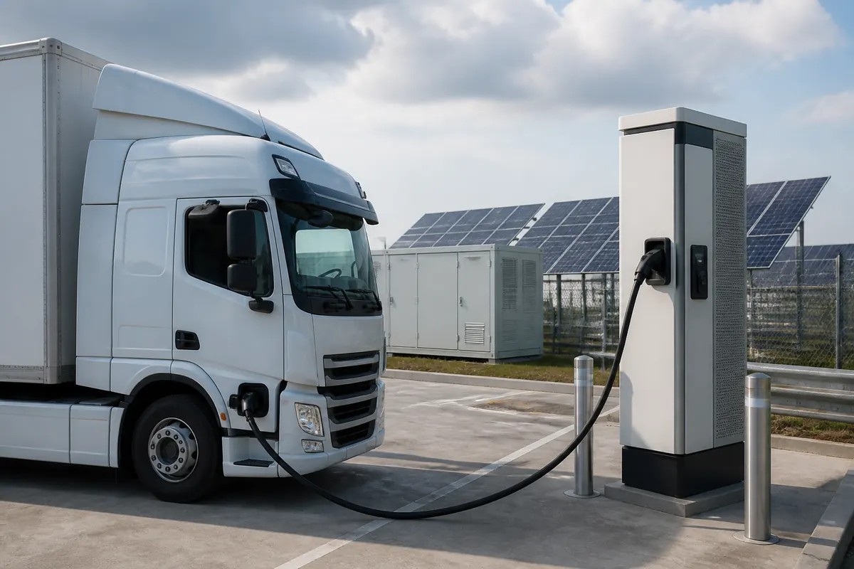 Illustration till nyheten: Megawattladdning för ellastbilar öppnas i Tyskland